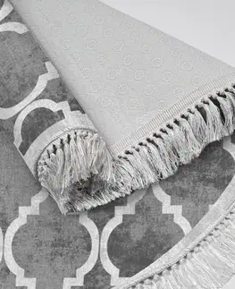 Koberce a koberečky Conceptum Hypnose Kulatý koberec Fence 100 cm šedý