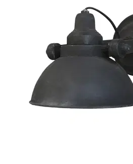 Svítidla Černá antik nástěnná lampa s patinou Factory - 31*21*18 cm/E14 Chic Antique 71064824 (71648-24)