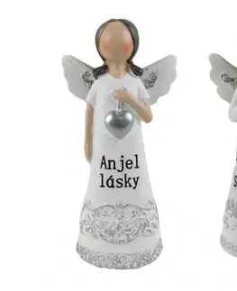 Sošky, figurky - andělé PROHOME - Anděl bílý 16cm různé druhy