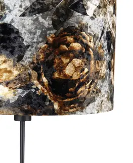Stojaci lampy Stojací lampa černé květinové provedení nastavitelné 40 cm - Parte