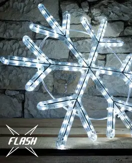 LED venkovní PROFI motivy DecoLED LED světelný motiv VO vločka,pr.60cm, FLASH, ledově bílá