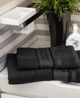 Ručníky 4Home Sada Bamboo Premium osuška a ručník černá, 70 x 140 cm, 50 x 100 cm