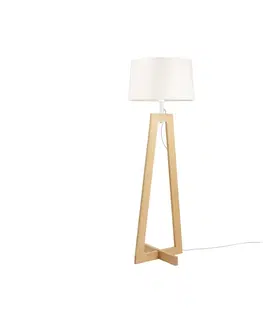 Stojací lampy Aluminor Aluminor Sacha LS mini stojací lampa dřevo, textil