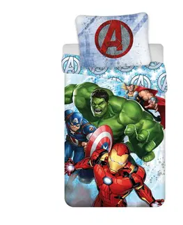 Povlečení Jerry Fabrics Bavlněné povlečení Avengers Heroes, 140 x 200 cm, 70 x 90 cm