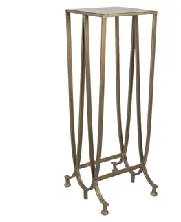 Konferenční stolky Zlatý kovový odkládací stolek s držákem na časopisy - 36*31*90 cm Clayre & Eef 5Y0898