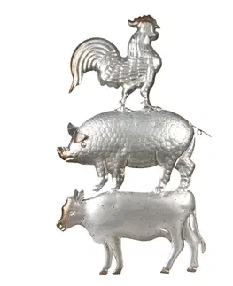 Obrazy Nástěnná kovová dekorace zvířata - 26*1*46 cm Clayre & Eef 6Y2936
