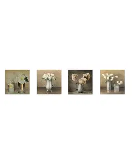 Obrazy Hanah Home Sada obrazů Flowers in vase 5 ks 15x15 cm