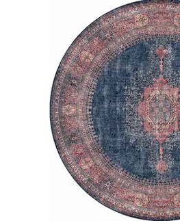 Koberce a koberečky Conceptum Hypnose Kulatý koberec Blues Chenille 150 cm modrý