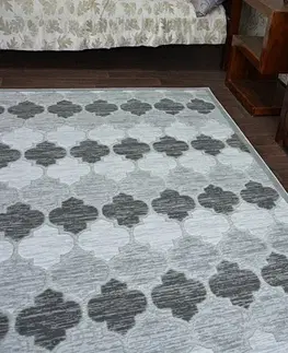 Koberce a koberečky Dywany Lusczow Kusový koberec ACRYLOVY YAZZ 3766 šedý trellis, velikost 160x220