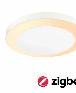 Chytré osvětlení PAULMANN LED stropní svítidlo Smart Home Zigbee Circula soumrakový senzor neláká hmyz IP44 kruhové 320mm CCT 14W 230V bílá umělá hmota