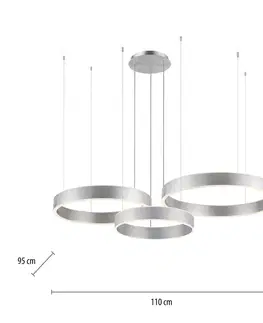 Závěsná světla Paul Neuhaus Paul Neuhaus Sculli LED závěsné svítidlo, stříbrné