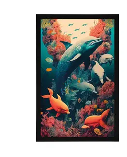 Podmořský svět Plakát surrealistické delfíny