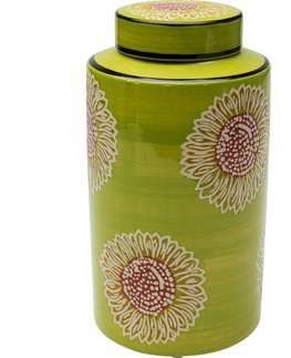 Porcelánové dózy KARE Design Porcelánová doóza Jar Bloom - zelená, 27cm