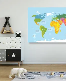 Obrazy na korku Obraz na korku výjimečná mapa světa