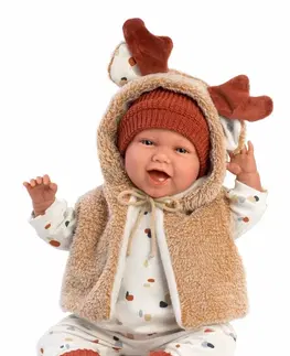 Hračky panenky LLORENS - 74018 NEW BORN - realistická panenka miminko se zvuky a měkkým látkovým tělem - 42