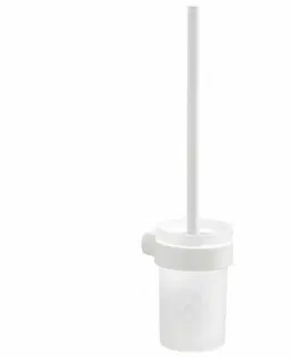 WC štětky GEDY PI330302 Pirenei WC štětka závěsná, bílá mat/mléčné sklo