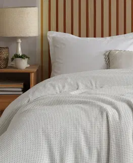 Přikrývky 4Home Bavlněný přehoz na postel Claire krémová, 220 x 240 cm