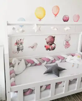 Samolepky na zeď Samolepky na zeď - Zvířátka s balóny v pastelových barvách