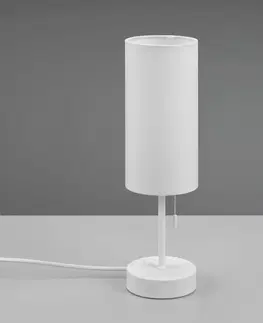 Stolní lampy Reality Leuchten Stolní lampa Jaro s USB přípojkou, bílá/bílá