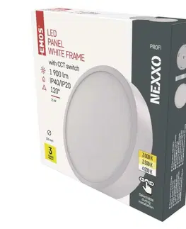 LED stropní svítidla EMOS LED svítidlo NEXXO bílé, 22,5 cm, 21 W, teplá/neutrální bílá ZM5143
