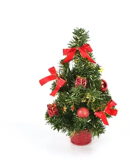 Vánoční dekorace Vánoční stromek zdobený Lisa červená, 30 cm