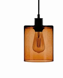 Závěsná světla Solbika Lighting Závěsná lampa Soda se stínidlem z jantarového skla Ø 15 cm