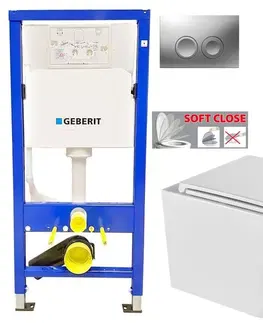 Záchody GEBERIT DuofixBasic s matným tlačítkem DELTA21 + WC INVENA FLORINA WITH SOFT, včetně soft/close sedátka 458.103.00.1 21MA FL1