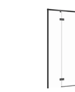 Sprchové kouty CERSANIT Sprchové dveře LARGA ČERNÉ 100X195, levé, čiré sklo S932-129