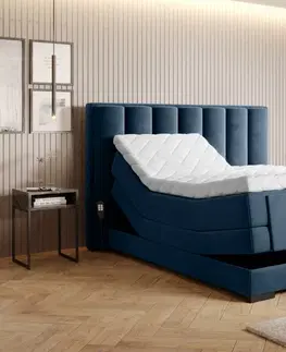 Postele Elektrická polohovací boxspringová postel VERONA Eltap Lukso 40 - modrá