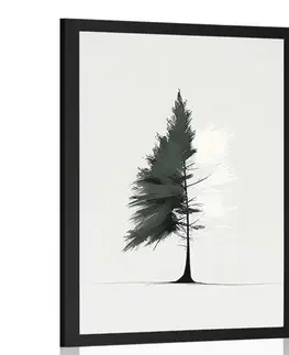Stromy a listy Plakát minimalistický jehličnatý strom