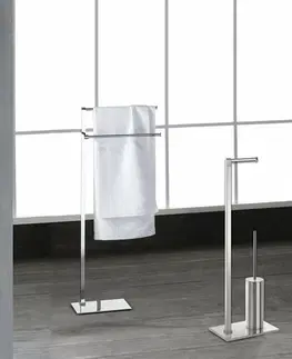 Koupelnový nábytek GEDY 783113 stojan s držákem ručníků, hranatý, stříbrná