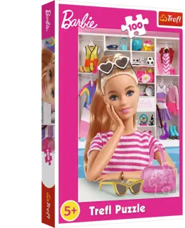 Hračky puzzle TREFL -  Puzzle 100 dílků - Seznamte se s Barbie / Mattel, Barbie
