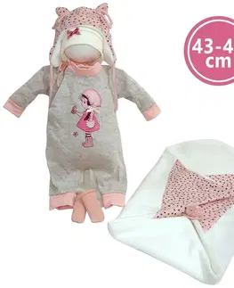 Hračky panenky LLORENS - M844-60 obleček pro panenku miminko NEW BORN velikosti 43-44 cm