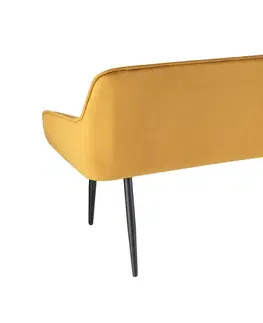Lavice do jídelny LuxD Designová lavice Esmeralda 160 cm hořčičný samet