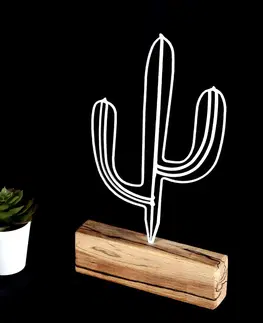  Hanah Home Kovová dekorace Cactus Mini 24 cm bílá