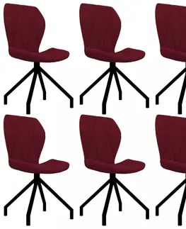 Židle Jídelní židle 6 ks umělá kůže Dekorhome Vínová
