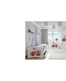 Dětský nábytek Kocot kids Dětská skříň Babydreams 90 cm hasičské auto bílá