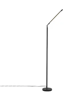 Stojaci lampy Moderní stojací lampa černá včetně LED s dotykovým stmívačem - Berdien