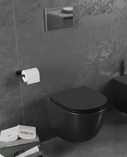 Záchody MEXEN Lena Závěsná WC mísa bez sedátka, černá matná 3322XX85