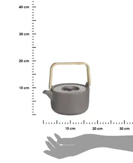 Čajníky DekorStyle Konvice na čaj se sítkem Natural 800 ml hnědá