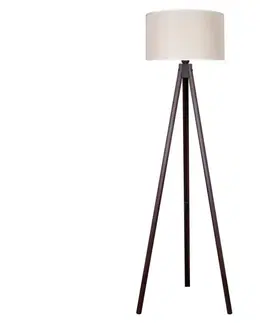 Lampy   - Stojací lampa 1xE27/60W/230V krémová/hnědá 