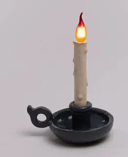 Vnitřní dekorativní svítidla SELETTI LED deko stolní lampa Grimm Bugia tvar svíčky šedá