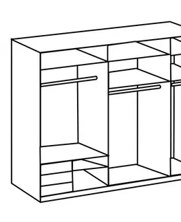 Šatní skříně s posuvnými dvěřmi Skříň S Posouvacími Dveřmi Level Barvy Grafitu, Bílá