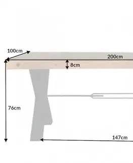 Jídelní stoly Jídelní stůl THETIS 55 mm Dekorhome 200x100x76 cm