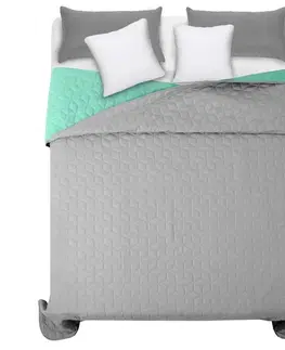 Jednobarevné přehozy na postel Světle zelený přehoz na manželskou postel s diamantovým vzorem 220 x 240 cm