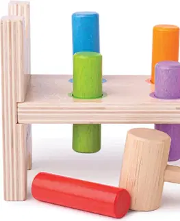 Dřevěné hračky Bigjigs Toys Dřevěná dětská zatloukačka BJ multicolor