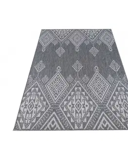 Skandinávské koberce Designový šedý kobrec s propracovaným vzorem Šířka: 160 cm | Délka: 230 cm