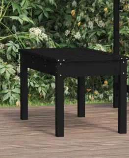 Zahradní lavice Zahradní lavice černá 80 x 44 x 45 cm masivní borové dřevo