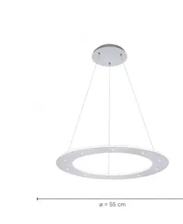 LED lustry a závěsná svítidla PAUL NEUHAUS PURE-COSMO LED závěsné svítidlo v puristickém designu s nastavitelnou barvou světla a dálkovým ovladačem 2700-5000K