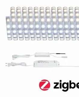Chytré osvětlení PAULMANN MaxLED 500 LED Strip Smart Home Zigbee s krytím základní sada 5m IP44 26W 60LEDs/m měnitelná bílá 50VA
